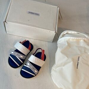 Dolce & Gabbana Kids Navy and White Sandals 5.5C US